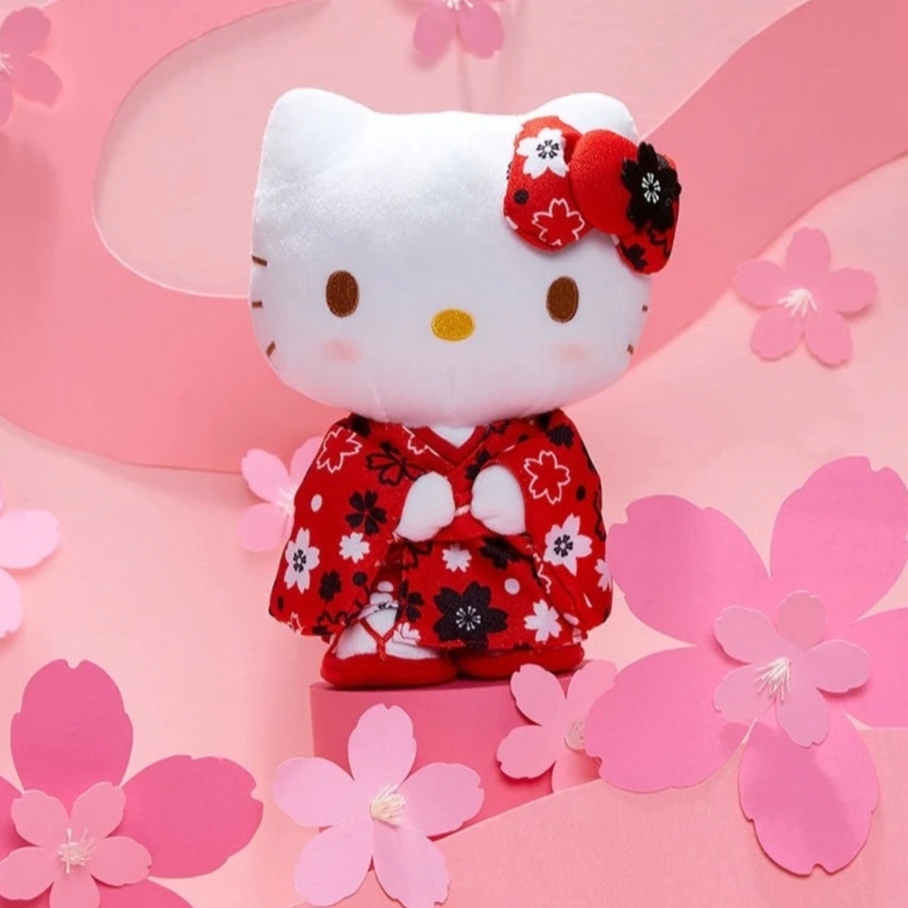 ❤️Hello Kitty Limited Edition Red 👘 Kimono Standing Plush❣️